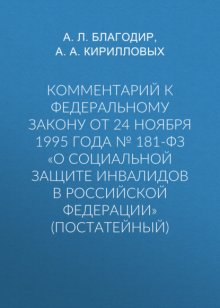 Комментарий к Федеральному закону от 24 ноября 1995 г. № 181-ФЗ «О социальной защите инвалидов в Российской Федерации» (постатейный; издание третье, переработанное и дополненное)